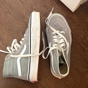 Vans Gray and White High-Top Sneakers